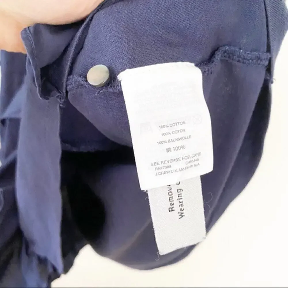 J. Crew navy blue ruffle front sleeveless blouse S
